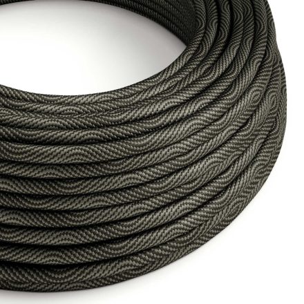 Glossy black and gray optical Vertigo textile cable – The original Creative-Cables – ERM67 round 2x0.75 mm / 3x0.75 mm