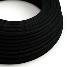   Cotton charcoal black textile cable - The original Creative-Cables - RC04 round 2x0.75 mm / 3x0.75 mm
