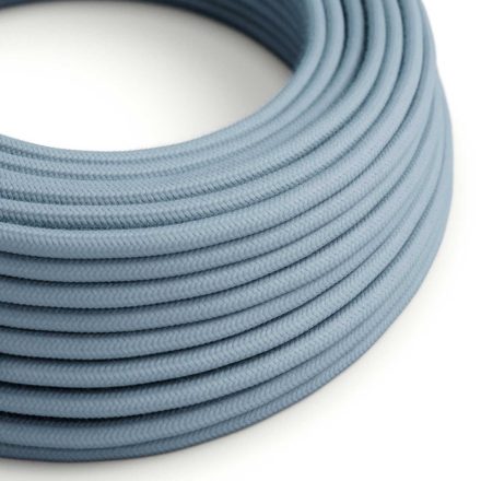 Cotton ocean blue textile cable – The original Creative-Cables – RC53 round 2x0.75 mm / 3x0.75 mm