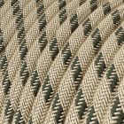 Anthracite gray and beige striped textile cable - The Original Creative-Cables - RD54 round 2x0.75 mm / 3x0.75 mm