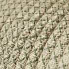 Green thyme and beige cross-braided textile cable - The original Creative-Cables - RD62 round 2x0.75 mm / 3x0.75 mm