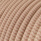 Antique pink and beige zigzag textile cable - The original Creative-Cables - RD71 round 2x0.75 mm / 3x0.75 mm