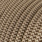 Bark and beige zigzag textile cable – The original Creative-Cables – RD73 round 2x0.75 mm / 3x0.75 mm