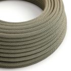 Anthracite gray and beige zigzag textile cable – The original Creative-Cables – RD74 round 2x0.75 mm / 3x0.75 mm
