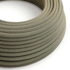   Anthracite gray and beige zigzag textile cable – The original Creative-Cables – RD74 round 2x0.75 mm / 3x0.75 mm