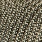 Anthracite gray and beige zigzag textile cable – The original Creative-Cables – RD74 round 2x0.75 mm / 3x0.75 mm
