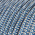 Steward Blue and Beige Stripe Textile Cable - The original Creative-Cables - RD75 round 2x0.75 mm / 3x0.75 mm