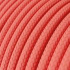  Round electrical cable RF08 covered with fuchsia rayon fabric