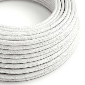   Glossy white shiny textile cable – The original Creative-Cables – RL01 round 2x0.75 mm / 3x0.75 mm
