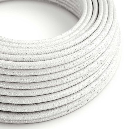 Glossy white shiny textile cable – The original Creative-Cables – RL01 round 2x0.75 mm / 3x0.75 mm
