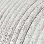 Glossy white shiny textile cable – The original Creative-Cables – RL01 round 2x0.75 mm / 3x0.75 mm
