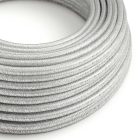 Shiny silver glitter textile cable – The original Creative-Cables – RL02 round 2x0.75 mm / 3x0.75 mm