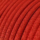 Bright fire-red shiny textile cable – The original Creative-Cables – RL09 round 2x0.75 mm / 3x0.75 mm
