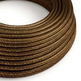   Shiny espresso brown glittering textile cable – The original Creative-Cables – RL13 round 2x0.75 mm / 3x0.75 mm