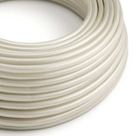   Bright pearl white textile cable – The original Creative-Cables – RM00 round 2x0.75 mm / 3x0.75 mm