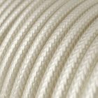 Bright pearl white textile cable – The original Creative-Cables – RM00 round 2x0.75 mm / 3x0.75 mm