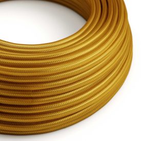   Shiny gold textile cable – The original Creative-Cables – RM05 round 2x0.75 mm / 3x0.75 mm