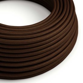   Glossy espresso brown textile cable – The original Creative-Cables – RM13 round 2x0.75 mm / 3x0.75 mm