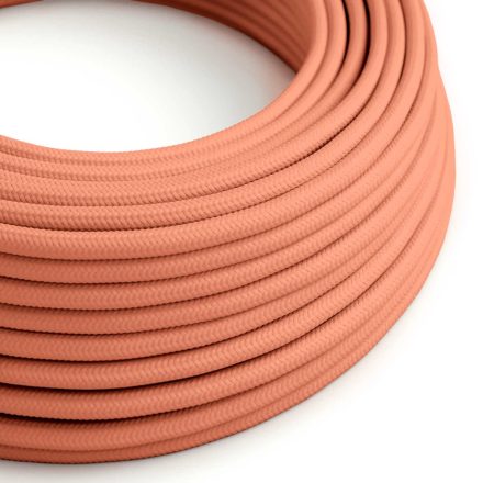 Peach-colored fabric-covered electrical cable - The original Creative Cables, for modern and vibrant lamps - RM23