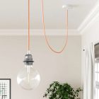 Peach-colored fabric-covered electrical cable - The original Creative Cables, for modern and vibrant lamps - RM23