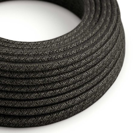 Linen anthracite gray melange textile cable - The original Creative-Cables - RN03 round 2x0.75 mm / 3x0.75 mm
