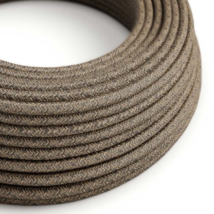 Linen brown melange textile cable - The original Creative-Cables - RN04 round 2x0.75 mm / 3x0.75 mm