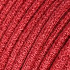 Jute cherry red textile cable – The original Creative-Cables – RN24 round 2x0.75 mm / 3x0.75 mm