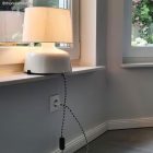 Glossy charcoal black and optical white textile cable – The original Creative-Cables – RP04 round 2x0.75 mm / 3x0.75 mm