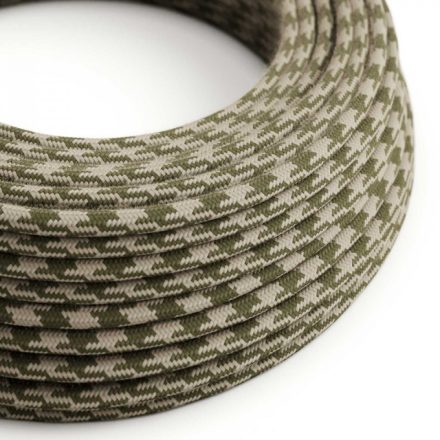  Round cotton-covered electric cable - two-tone thyme green and dove Rp30