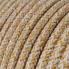 Rust Tweed Glitter ZigZag textile cable - The original Creative-Cables - RS82 round 2x0.75 mm / 3x0.75 mm