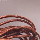 Shiny gold and burgundy zigzag textile cable – The original Creative-Cables – RZ23 round 2x0.75 mm / 3x0.75 mm