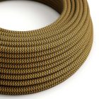 Cotton gold honey and anthracite gray textile cable - The original Creative-Cables - RZ27 round 2x0.75 mm / 3x0.75 mm