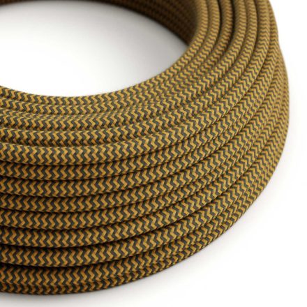 Cotton gold honey and anthracite gray textile cable - The original Creative-Cables - RZ27 round 2x0.75 mm / 3x0.75 mm
