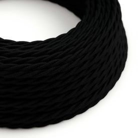   Cotton charcoal black textile cable – The original Creative-Cables – TC04 braided 2x0.75 mm / 3x0.75 mm