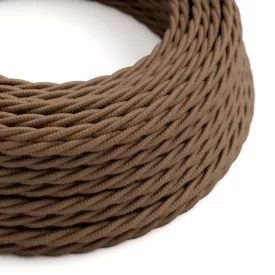  Cotton Espresso Brown textile cable - The original Creative-Cables - TC13 braided 2x0.75 mm / 3x0.75 mm