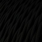Glossy carbon black textile cable – The original Creative-Cables – TM04 braided 2x0.75 mm / 3x0.75 mm