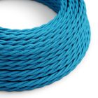  Glossy blue cyan textile cable - The original creative cables - TM11 braided 2x0.75mm / 3x0.75mm