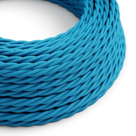  Glossy blue cyan textile cable - The original creative cables - TM11 braided 2x0.75mm / 3x0.75mm