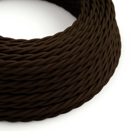Glossy espresso brown textile cable – The original Creative-Cables – TM13 braided 2x0.75 mm / 3x0.75 mm