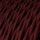 Glossy burgundy textile cable - The original Creative-Cables - TM19 braided 2x0.75 mm / 3x0.75 mm