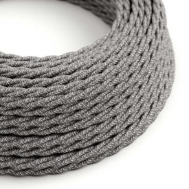   Linen Grey Melange textile cable - The original Creative-Cables - TN02 braided 2x0.75 mm / 3x0.75 mm