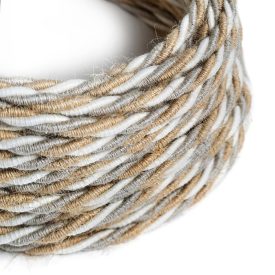   Cotton, jute and linen country textile cable - The original Creative-Cables - TN07 braided 3x0.75 mm