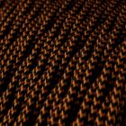 Glossy black and whiskey-colored ZigZag textile cable – The original Creative-Cables – TZ22 braided 2x0.75 mm / 3x0.75 mm