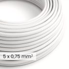 DALI textile electrical cable 5x0.75 mm² in optical white – fabric-covered cable for lamps and systems RM01