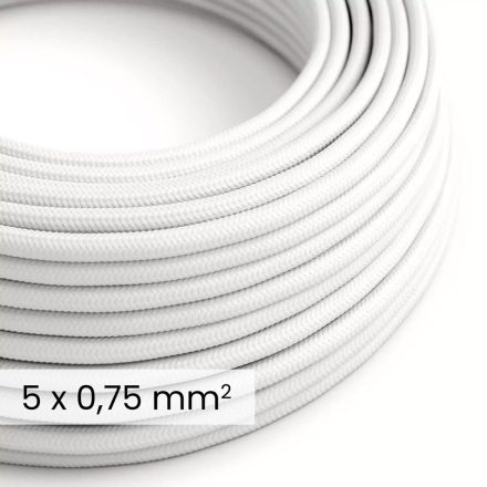 DALI textile electrical cable 5x0.75 mm² in optical white – fabric-covered cable for lamps and systems RM01