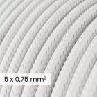 DALI textile electrical cable 5x0.75 mm² in optical white – fabric-covered cable for lamps and systems RM01