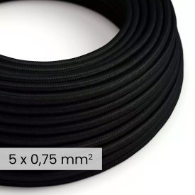   DALI textile electrical cable 5x0.75 mm² in charcoal black - Flexible round lighting cable RM04