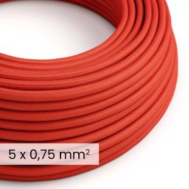   DALI textile electrical cable 5x0.75 mm² in fire red – Flexible cable for lighting and home automation RM09