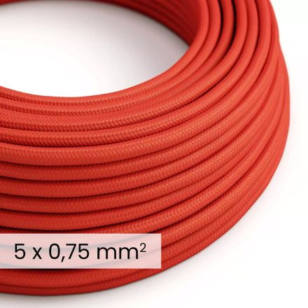 DALI textile electrical cable 5x0.75 mm² in fire red – Flexible cable for lighting and home automation RM09