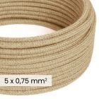 DALI textile electrical cable 5x0.75 mm² in natural jute color – Natural fabric cable for designer lighting RN06